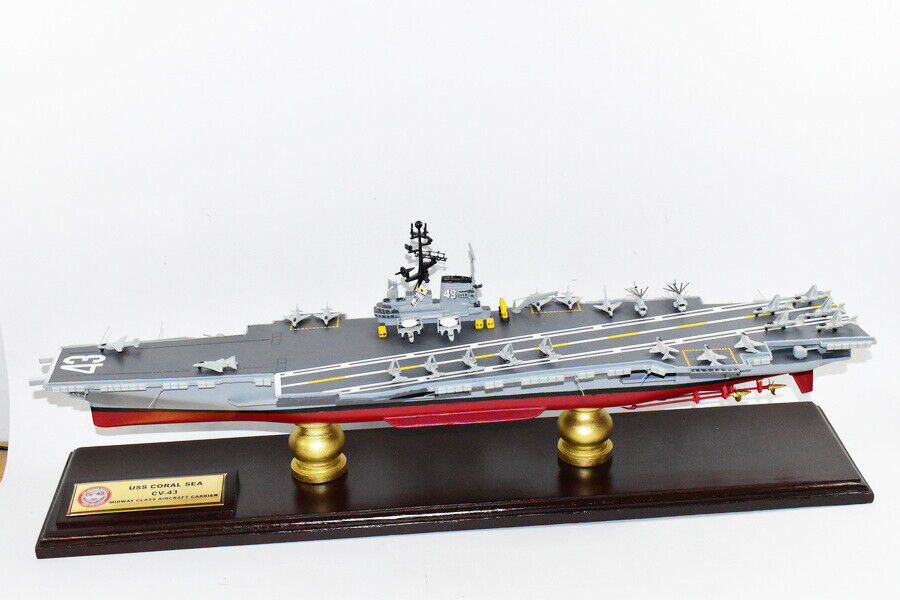 USS Coral Sea CVA-43 Aircraft Carrier Model,Navy,Scale Model,Mahogany,Midway