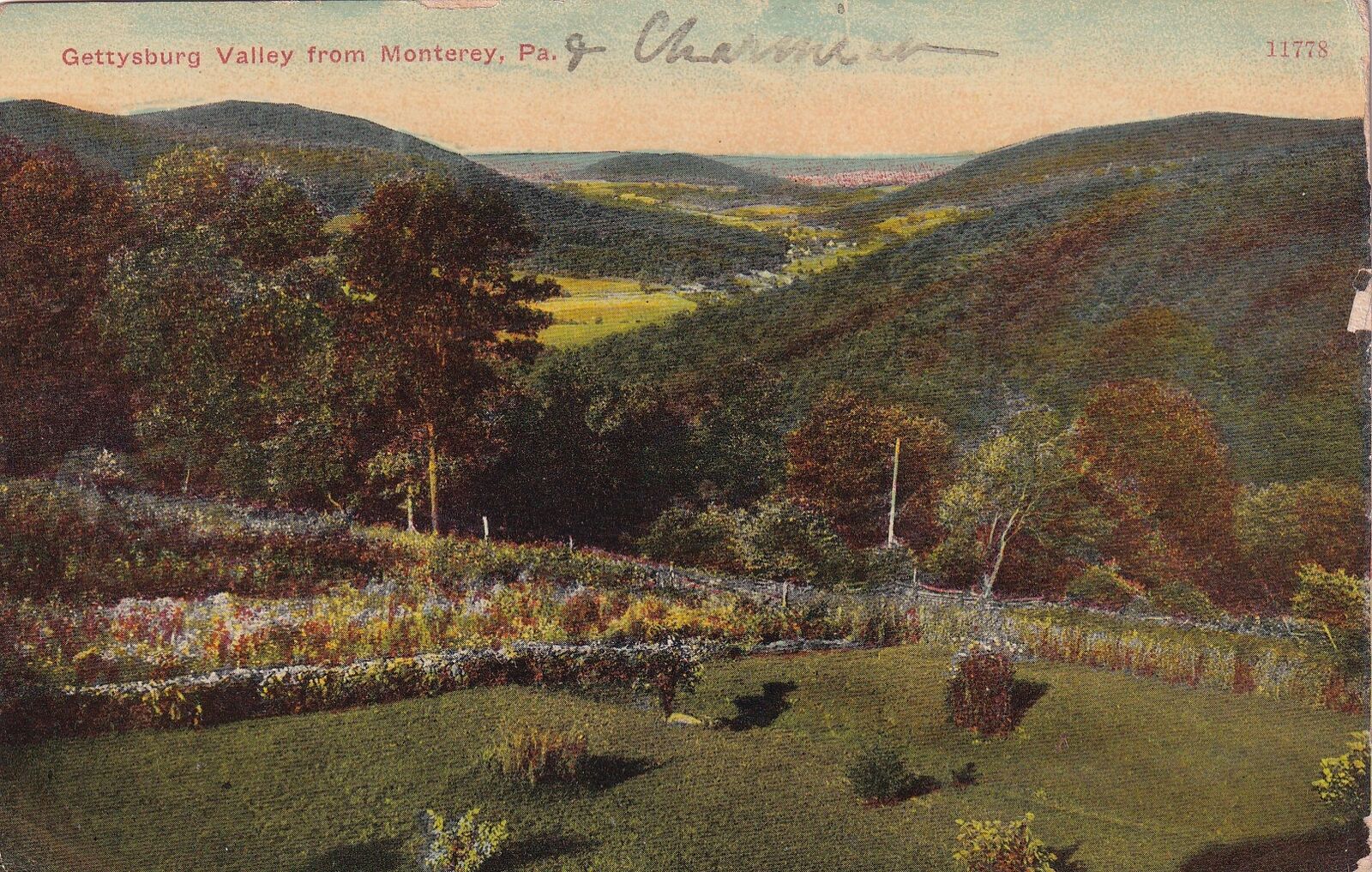 Monterey Pennsylvania PA Gettysburg Valley 1913 Oharmian Postcard C05