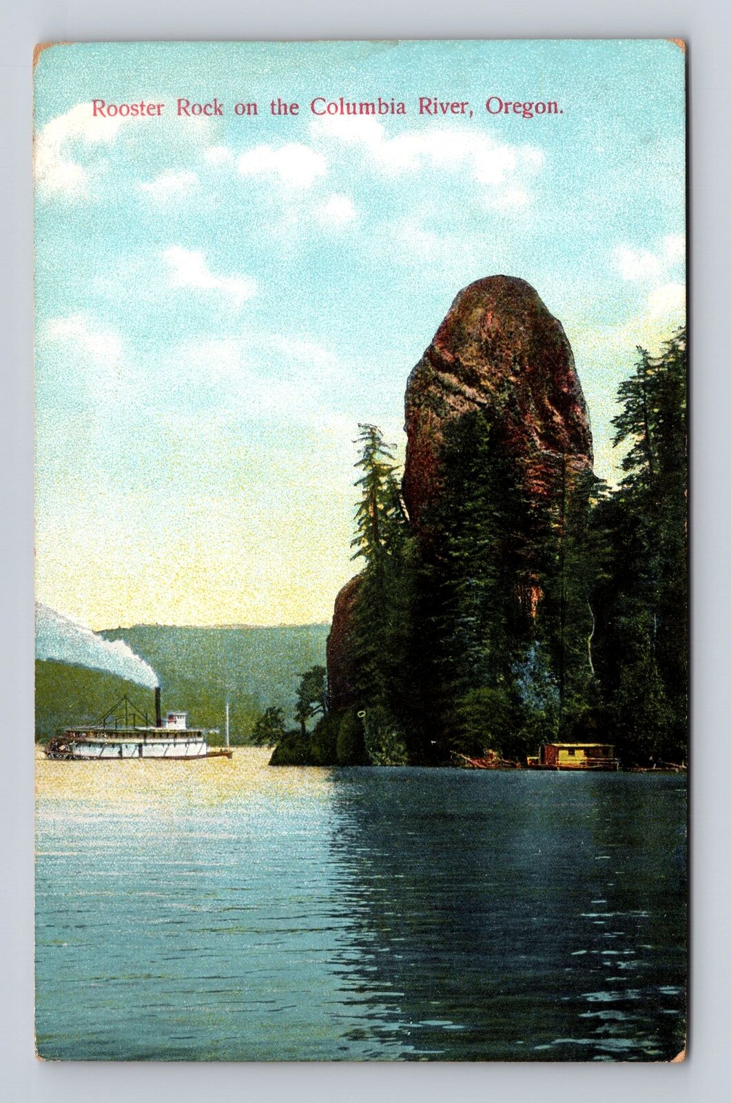 OR- Oregon, Rooster Rock On The Columbia River, Antique, Vintage Postcard