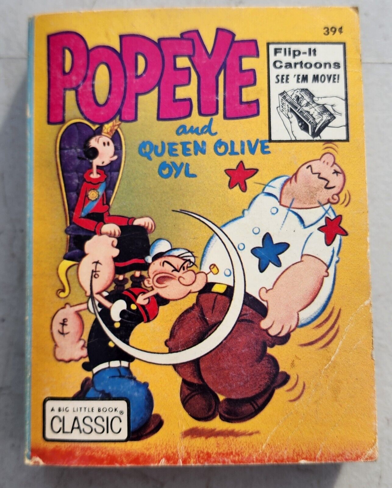 Vintage Big Little Book Popeye and Queen Olive Oyl Oil Classic Flip Thru Cartoon