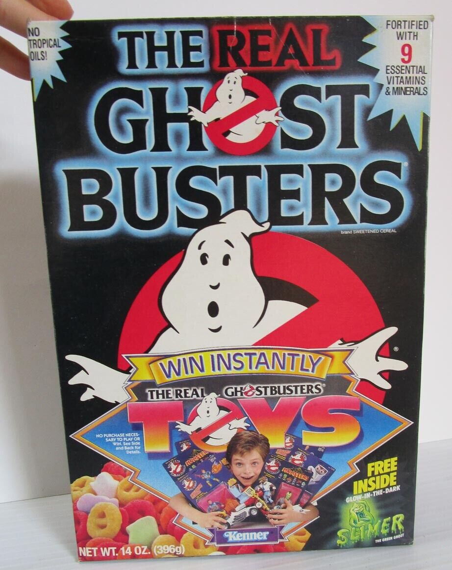 The Real Ghostbusters Cereal Box 1989 Kenner Toy Slimer offer Ralston