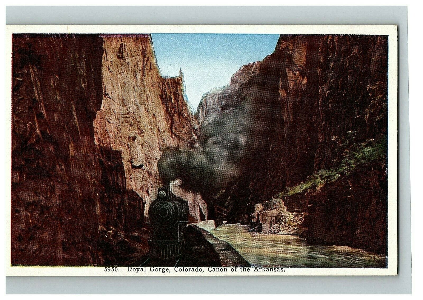 c.1915-30 Postcard Royal Gorge Colorado Canon Of The Arkansas River D.& R.G.R.R.