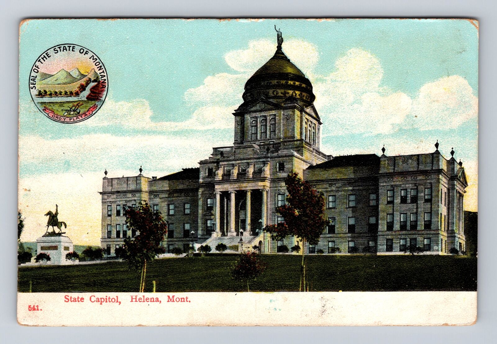 Helena MT-Montana, State Capitol, Antique, Vintage c1909 Souvenir Postcard