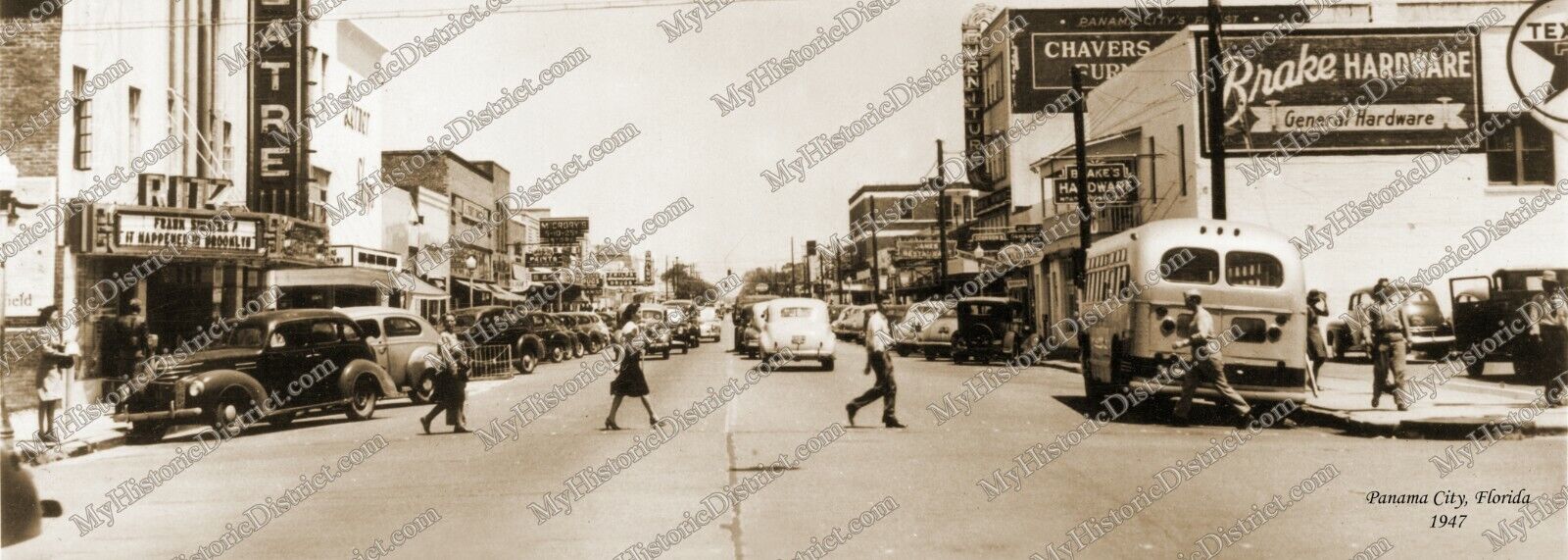 Panama City FL Florida 1947 Historic Antique Vintage Photo RP 