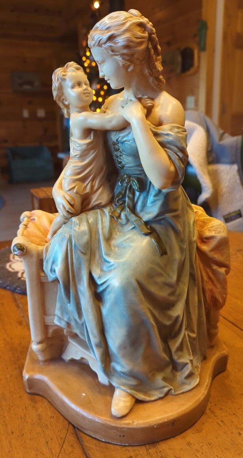 VTG 16” Artistic Royal Krafts #1805 Loving Mother Holding Child Chalkware Statue