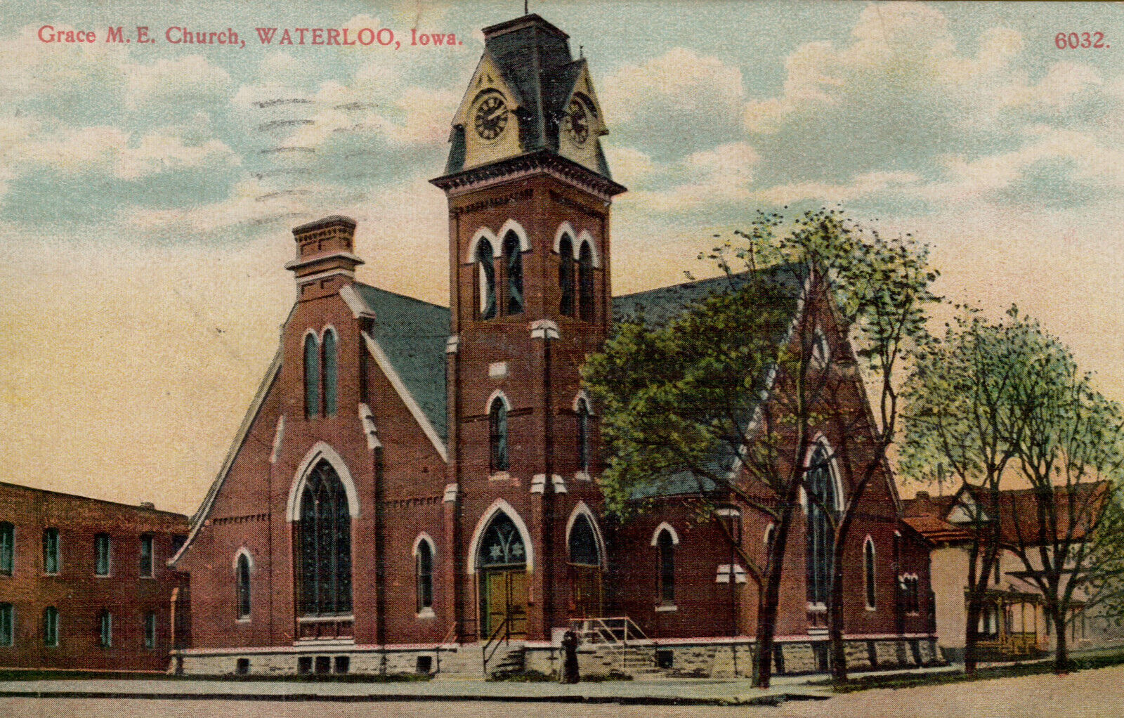 Postcard IA Waterloo Iowa Grace ME Church Posted 1911 Divided Vintage PC READ