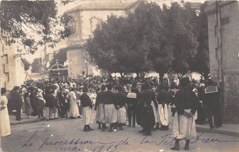CPA CERTAINLY ALGERIA PHOTO CARD THE PROCESSION OF THE FEAST GOD MAY 1919