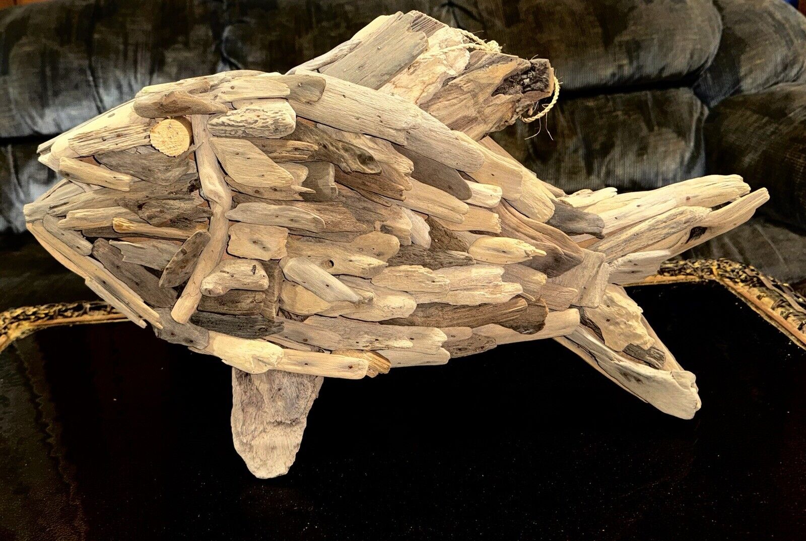 Large Vintage Driftwood Fish Sculpture Driftwood Sculpture Fish Sculpture
