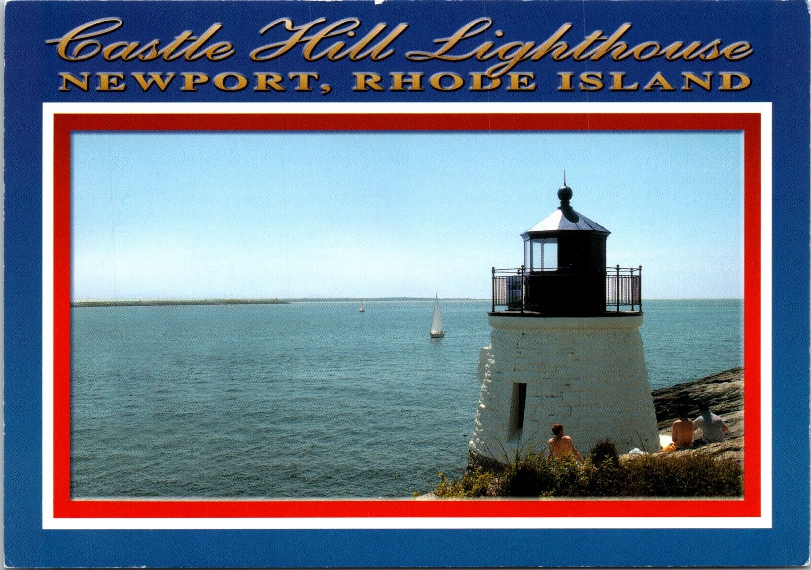Castle Hill Lighthouse 1980 Newport RI Ocean Boat Coast Guard Station UNP