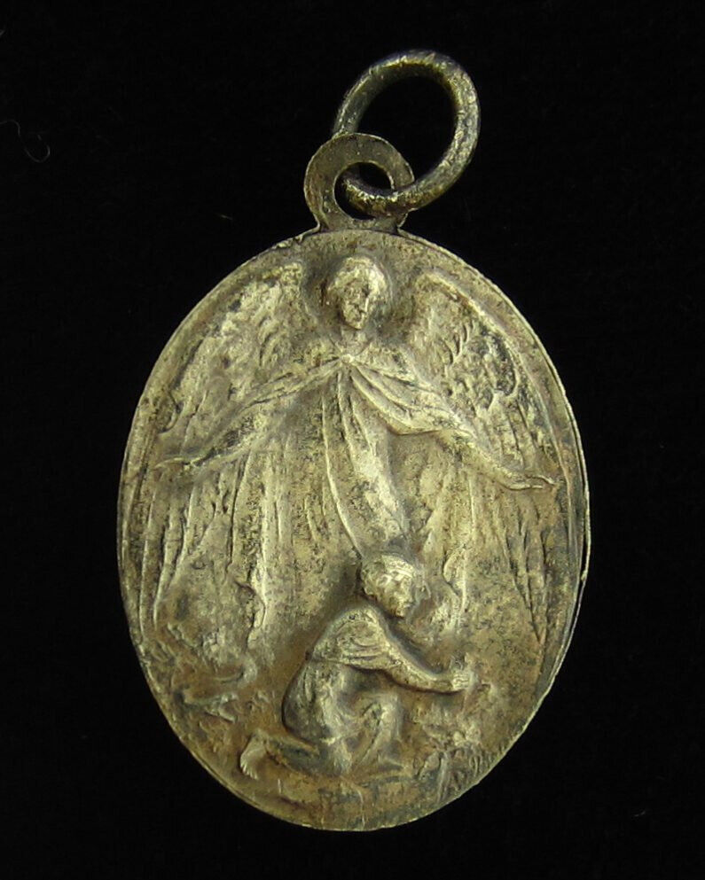 Vintage Guardian Angel Medal Religious Holy Catholic Saint Joseph