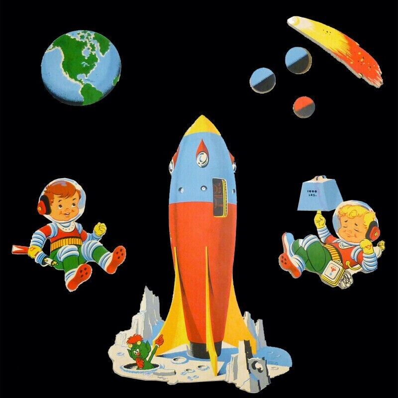 Mid Century Dolly Rocket Ranger Children\'s Wall Plaques - Space Age Decor