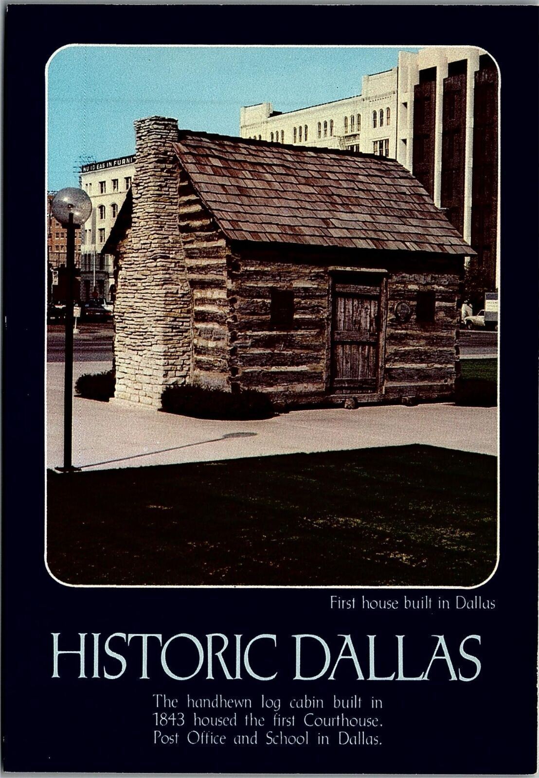 VINTAGE HISTORIC DALLAS FIRST HOUSE BUILT IN DALLAS UNPOSTED POSTCARD 35-93