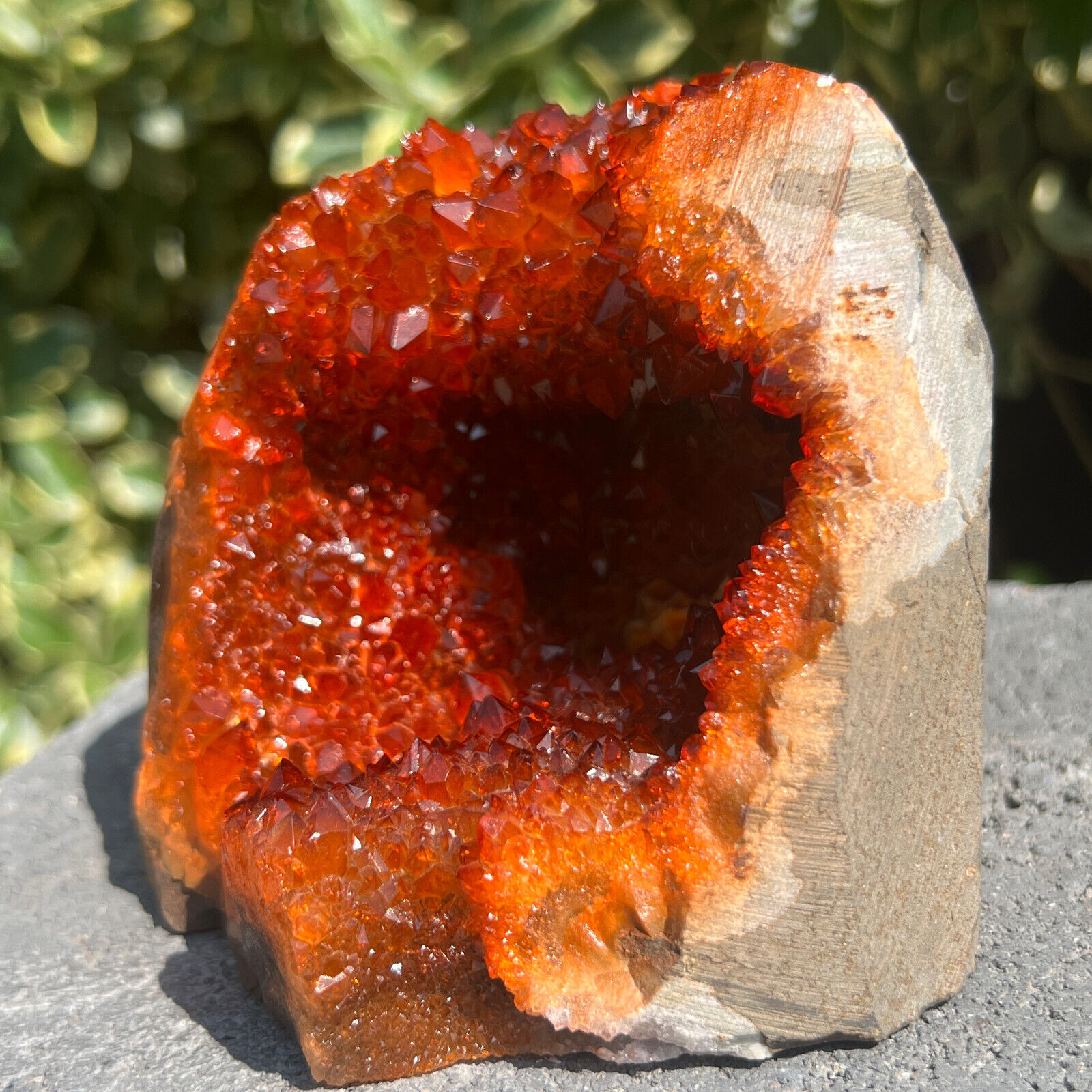 2.04lb Natural citrine geode quartz cluster crystal Cathedrals specimen Healing