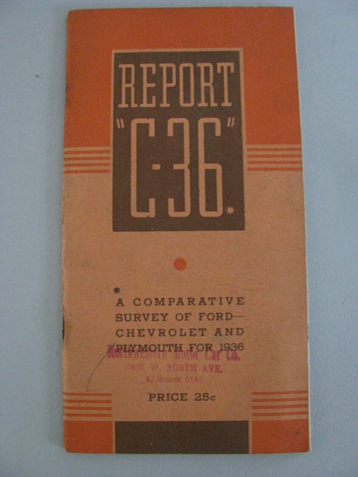 VTG 1936 FORD CHEVY PLYMOUTH BOOKLET COMPARATIVE SURVEY AUTOMOBILE CARS