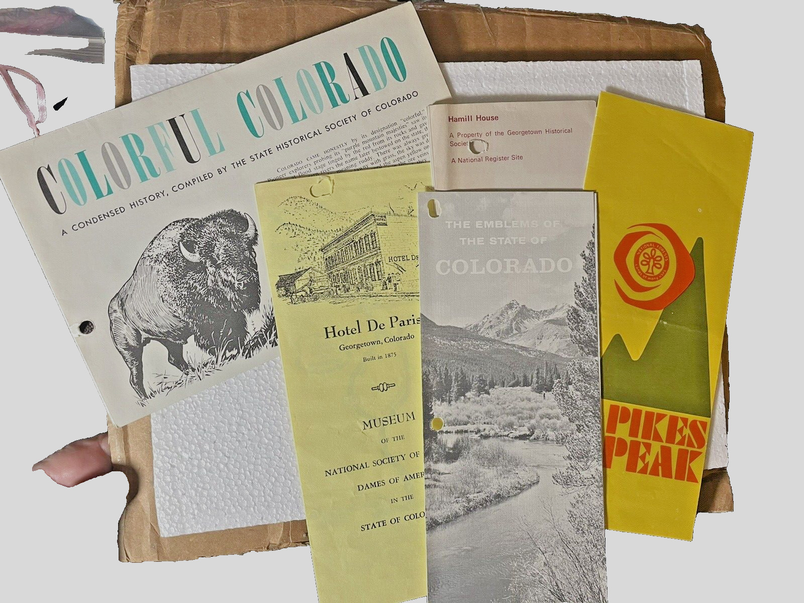 Colorado Vintage Lot of 5 brochures 1970\'s Hamill House Pikes Peak History Buffa