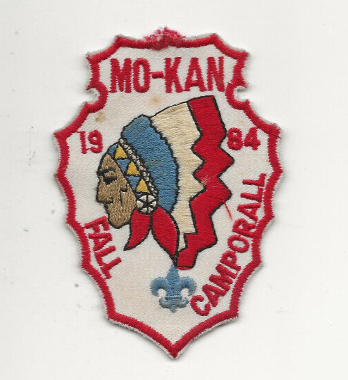 ARROWHEAD PATCH / MO KAN * 1984 Fall CAMP o Rall - Boy Scout BSA B5
