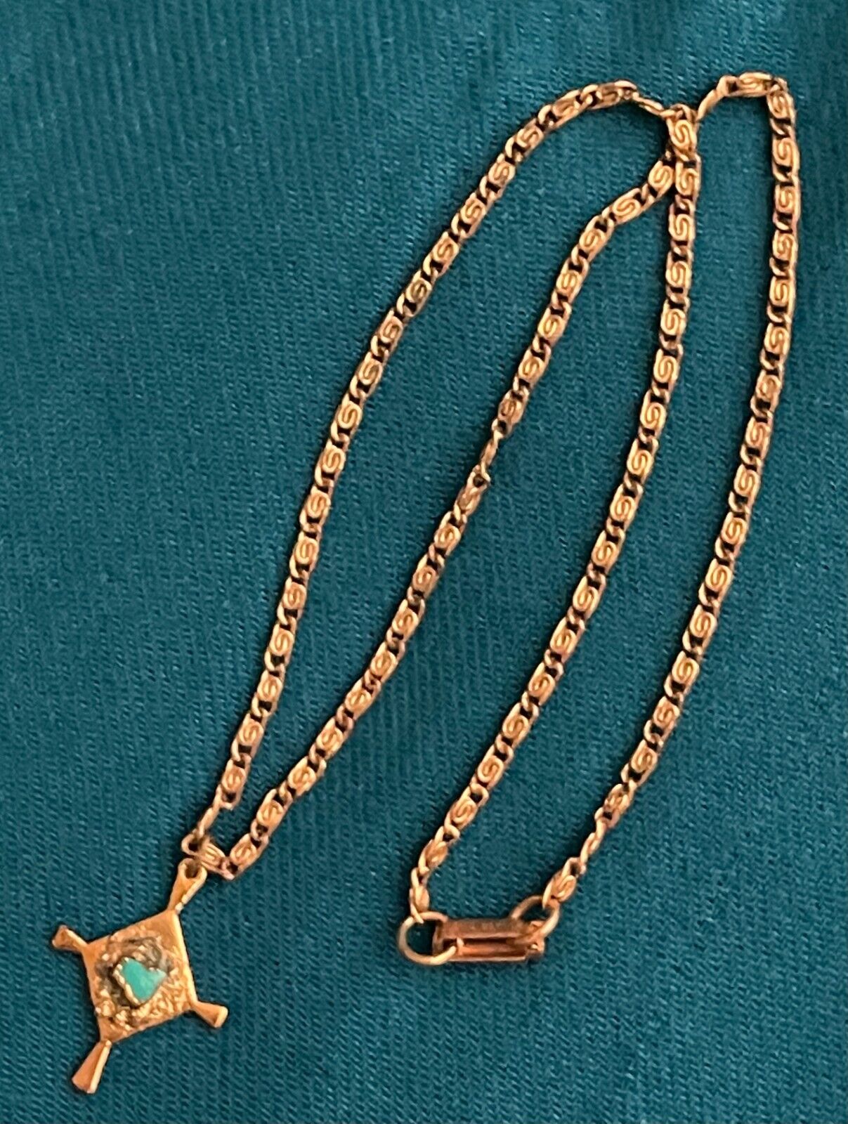 COPPER BELL CROSS NECKLACE  VINTAGE FRED HARVEY RT 66 NATIVE AMERICAN STYLE