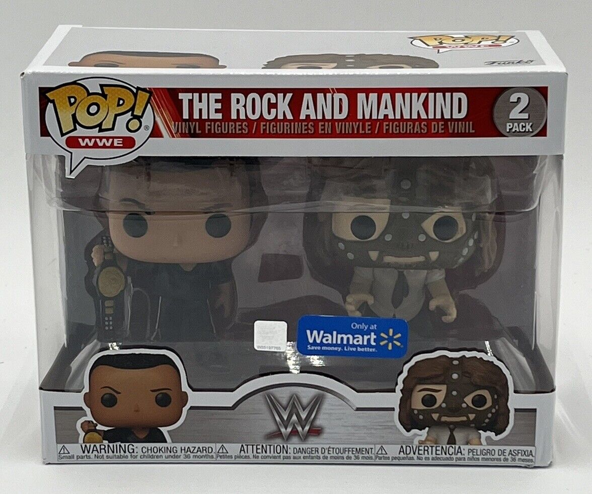 Funko Pop WWE 2-Pack The Rock And Mankind WalMart Exclusive