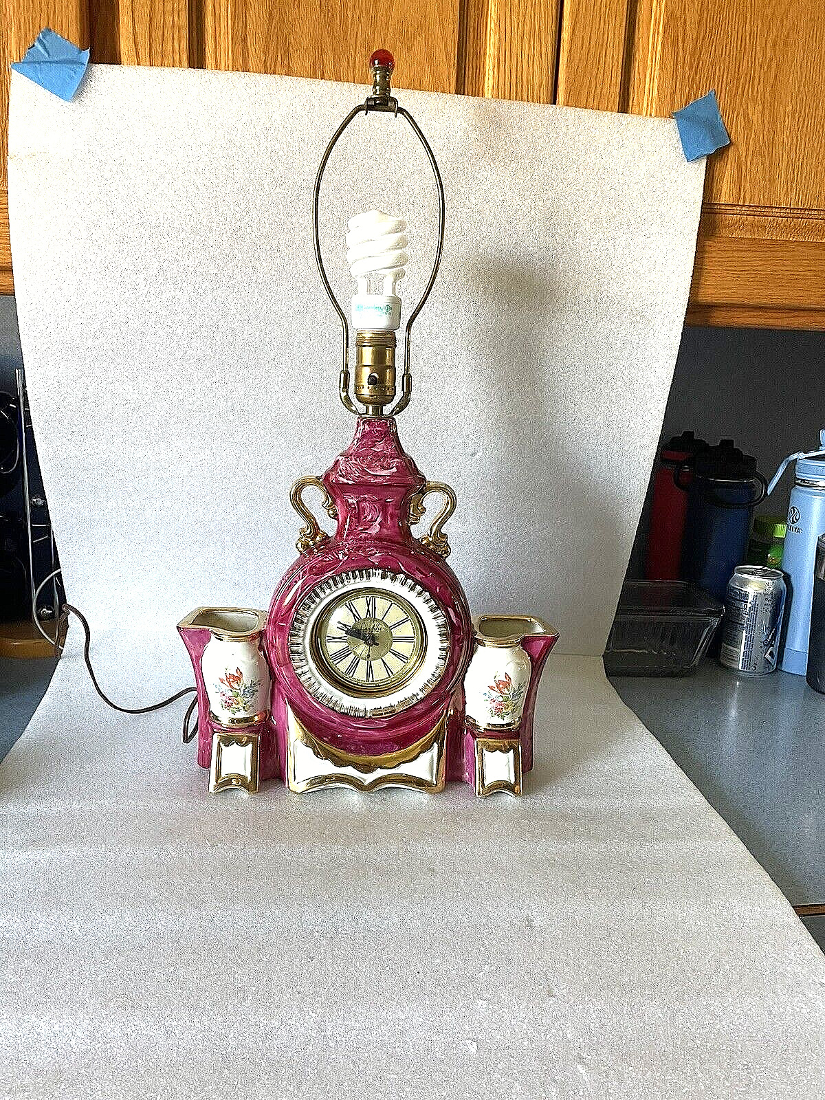 vintage 1950s Lanshire Clock with lamp both run fine