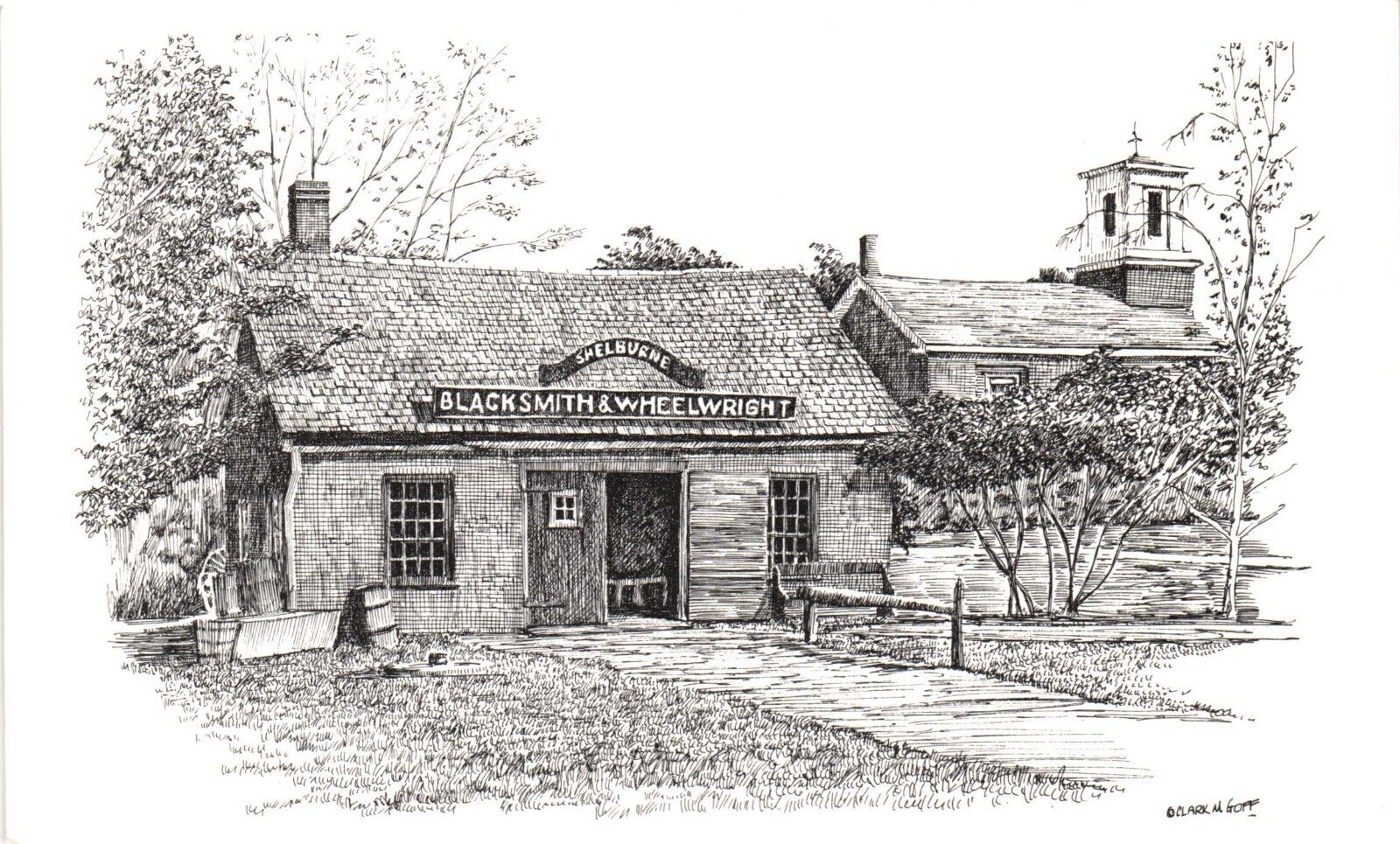 Vintage Postcard - Blacksmith And Wheelwright Shop Shelburne Museum Vermont VT