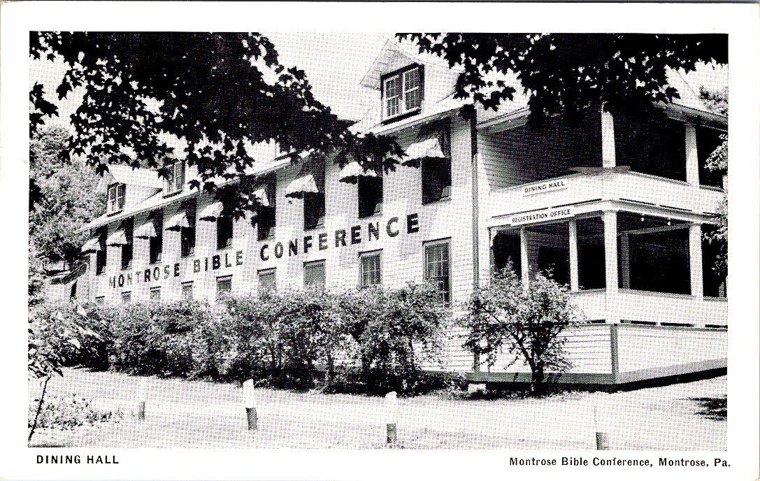 1957, Dining Hall, Montrose Bible Conference, MONTROSE, Pennsylvania Postcard
