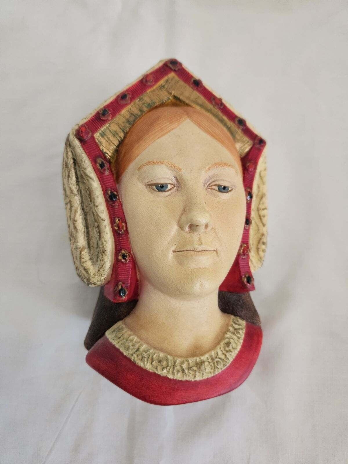 Vtg Bossons England Chalkware Catherine of Aragon head wall hanging figurine