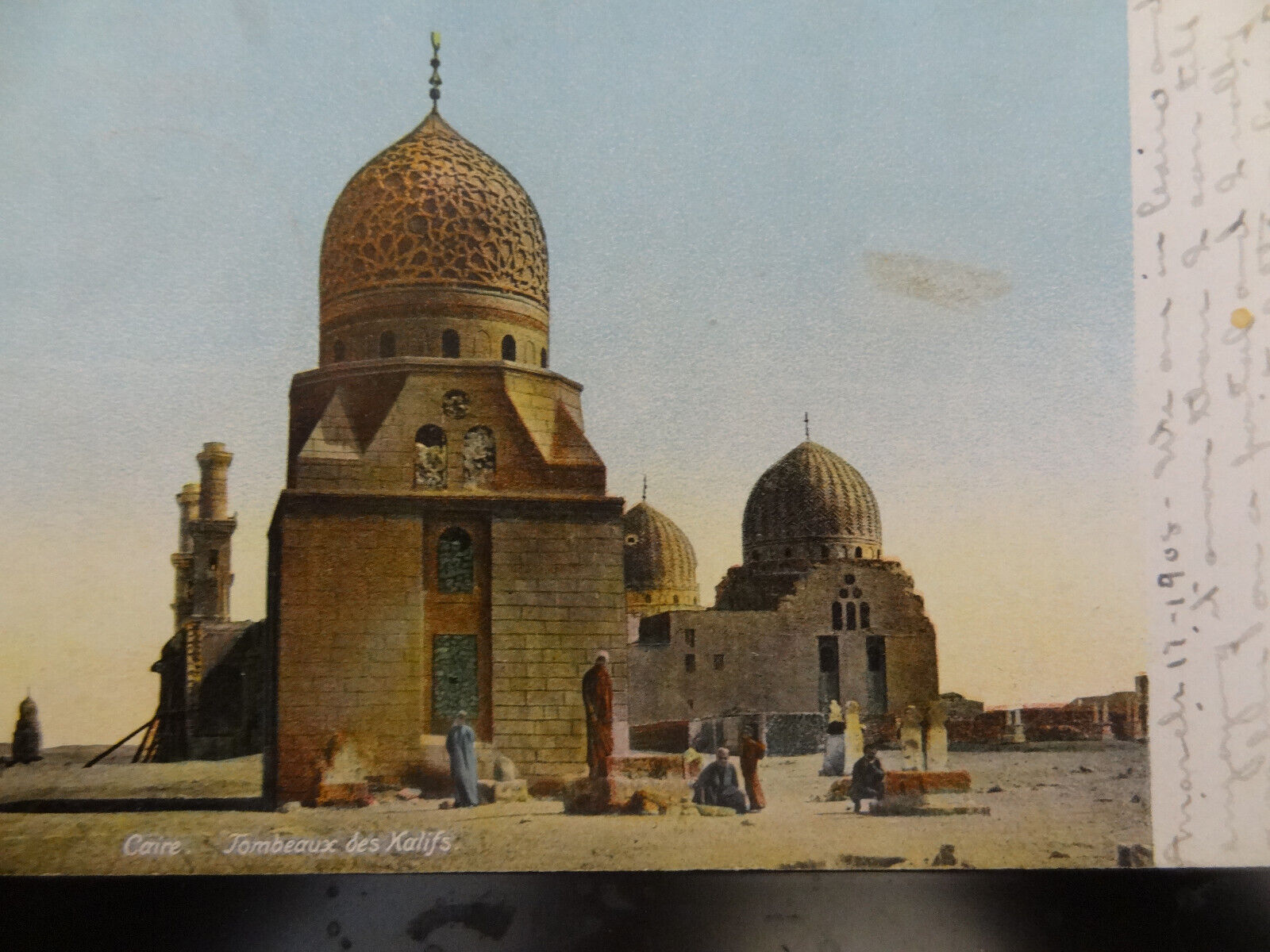 Tomb of the Kalifs, Cairo, 1908, postcard,VF, Shepheard\'s hotel cancel, 12 bucks