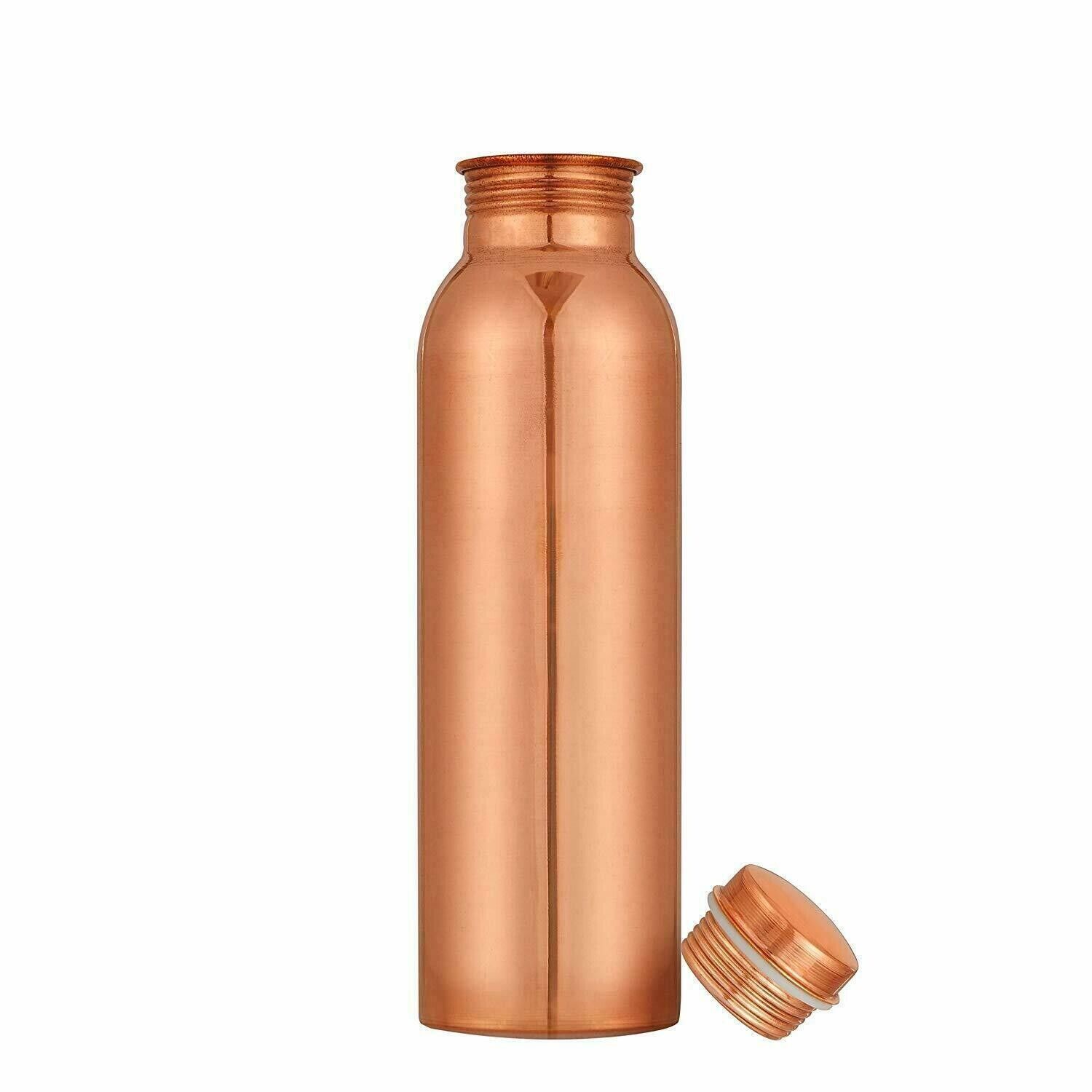 100% Pure Copper Water Bottle for Yoga / Ayurveda Health Benefits 1000 ml