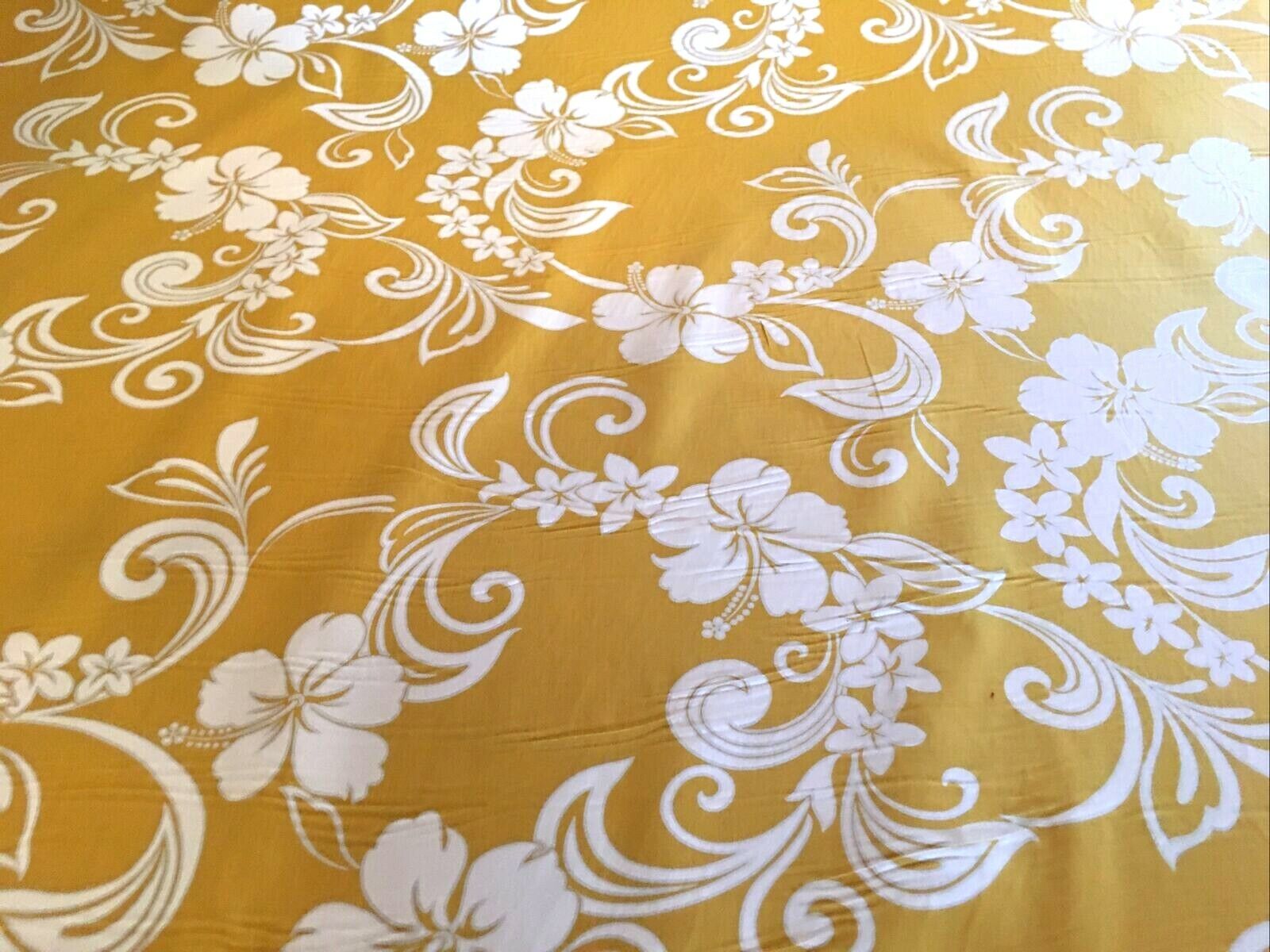 Hawaiian Hibiscus Flower Fabric yellow 100% Cotton By The Yard W/ great value