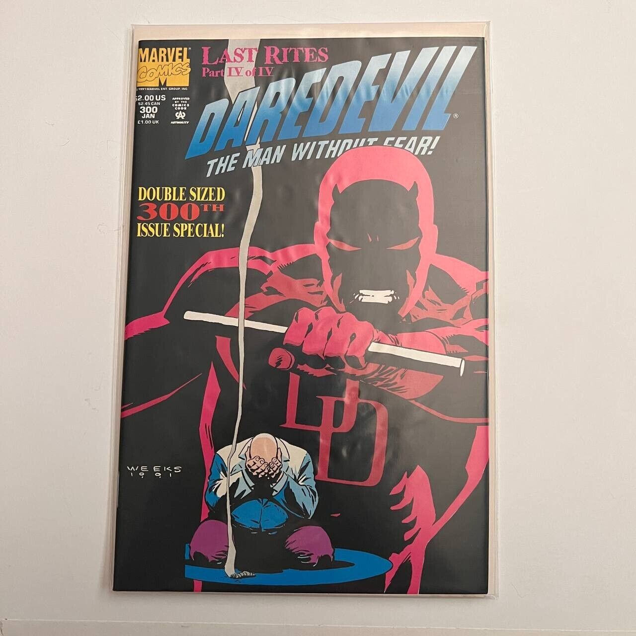 Daredevil #300 1992 Marvel Comic Book - Last Rites Double Issue - 