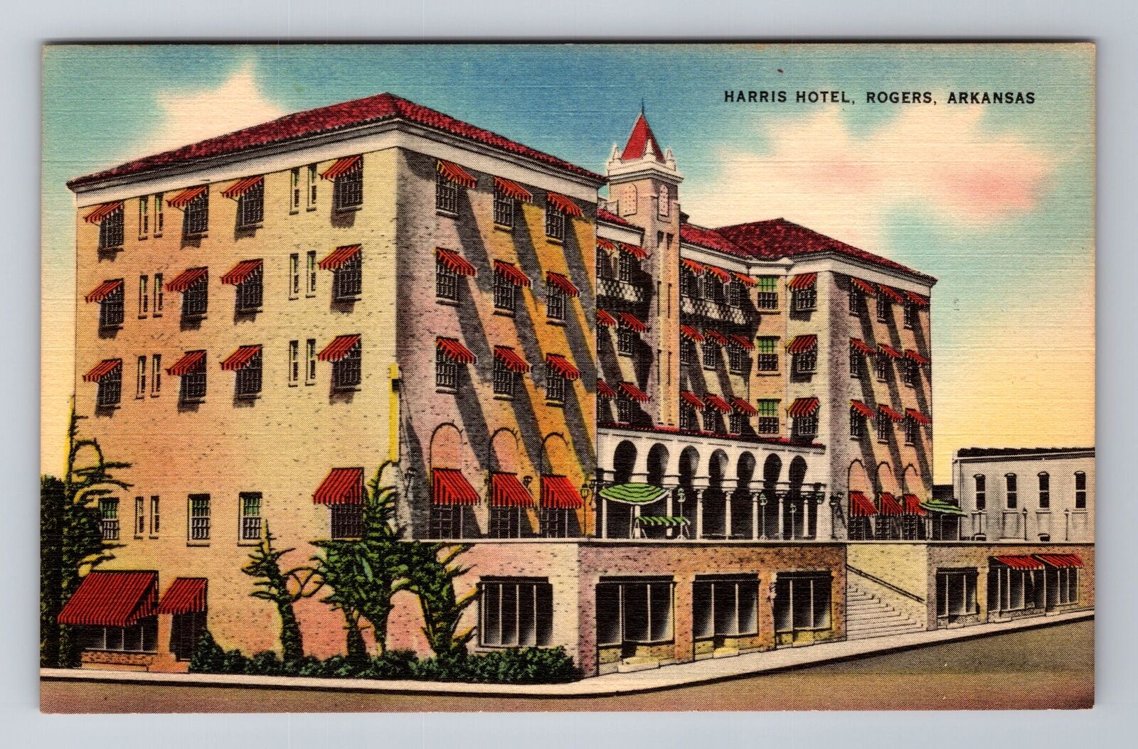 Rogers AR-Arkansas, Harris Hotel, Advertising, Vintage Souvenir Postcard