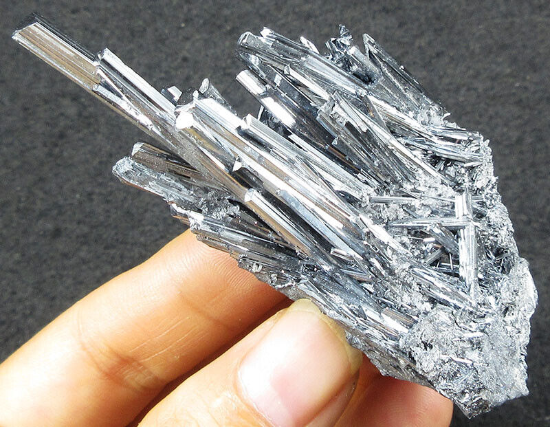 7.6cm 43g TOP intact Stibnite&Barite in good condition mineral specimen #Wuning,