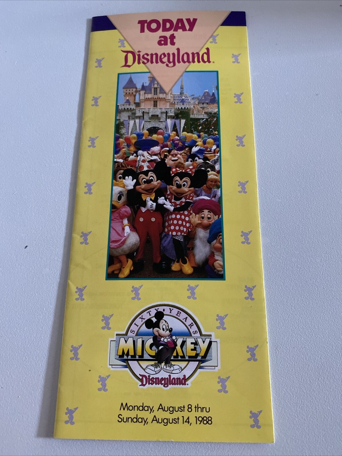 TODAY AT DISNEYLAND August 8-14, 1988 Sixty Years of Mickey BROCHURE Fold Out
