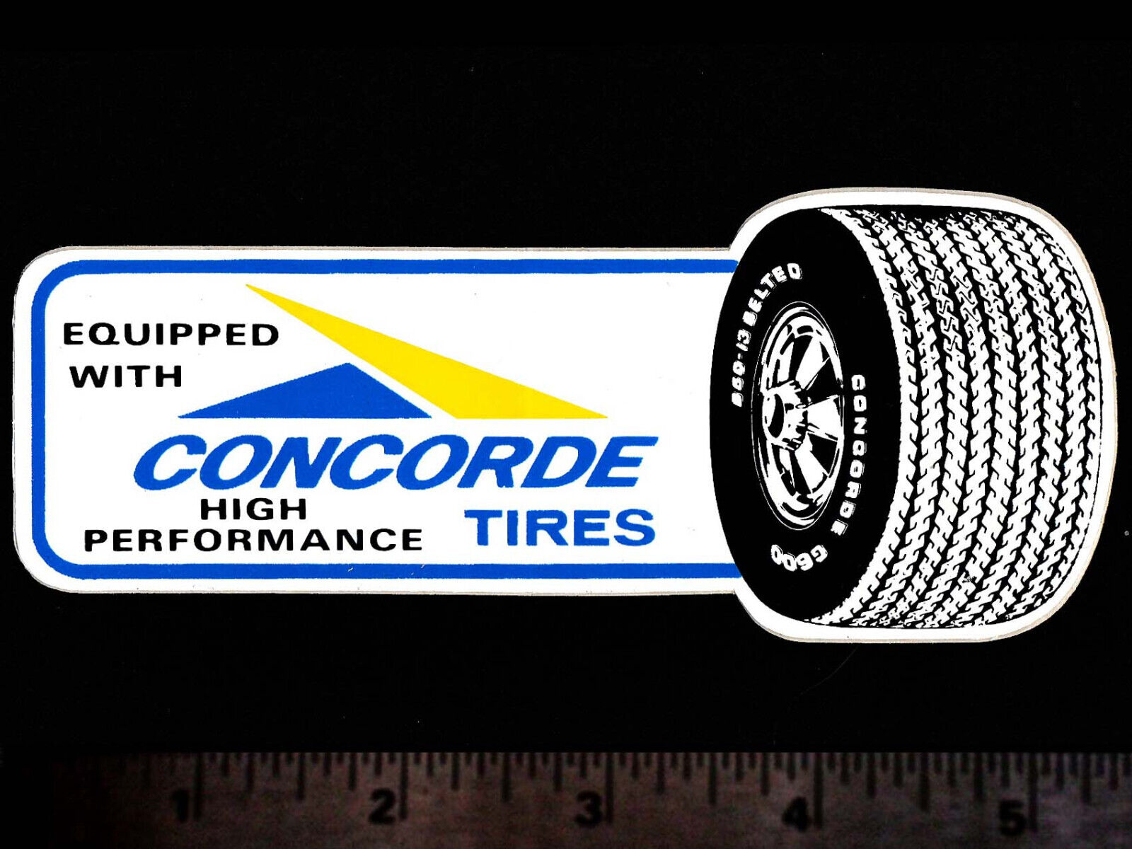 CONCORDE Tires - Original Vintage 1960\'s 70\'s Racing Decal/Sticker