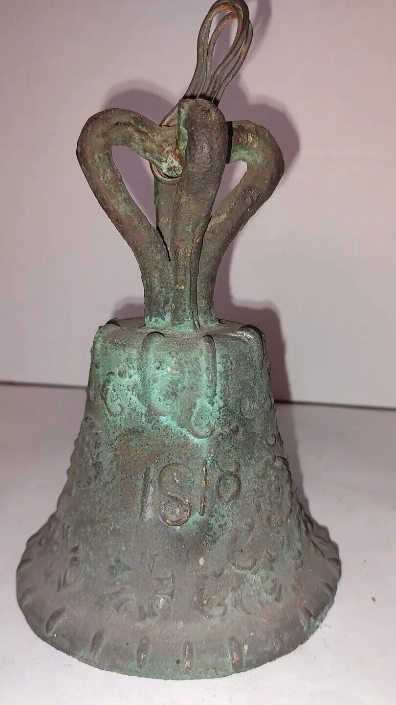 Antique Mission Bell 1810 Bronze Rare Vintage Historic Spanish Colonial Patina