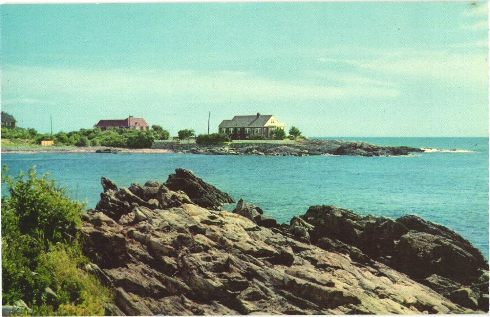 Picturesque View of Rocks On The Rugged Coast of Maine Postcard