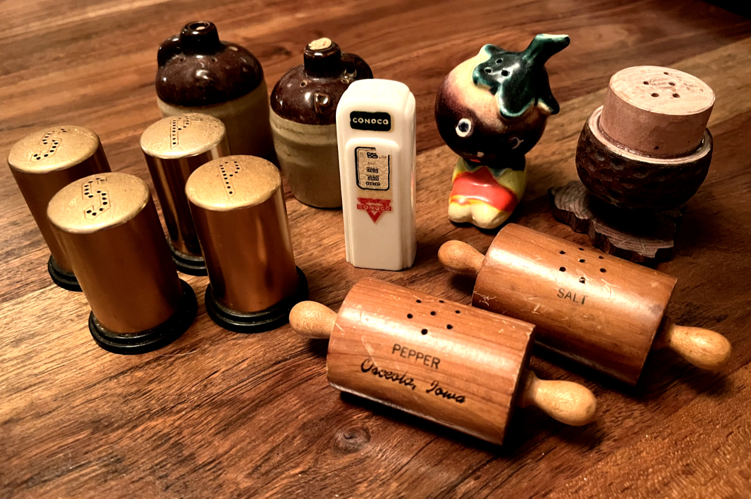 Vintage Salt & Pepper Shaker Lot - Jugs / Rolling Pins + more