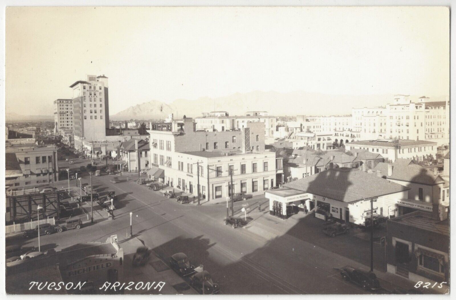 1940 Tucson, Arizona - REAL PHOTO Downtown Street Scene - Vintage Postcard