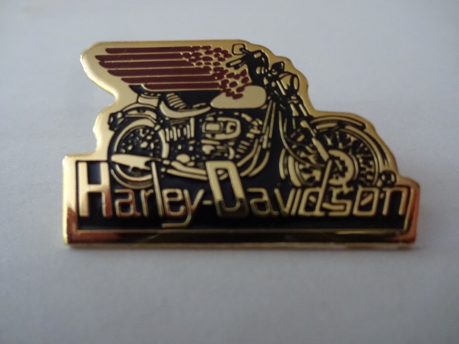 VINTAGE 1991 HARLEY-DAVIDSON SOLID BRASS BARON MOTORCYCLE PIN
