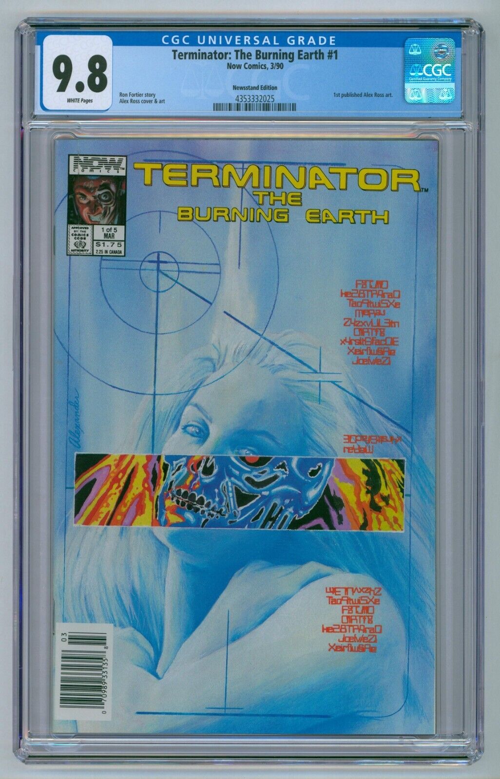 Terminator The Burning Earth #1 CGC 9.8 Newsstand Edition 1st Alex Ross Art