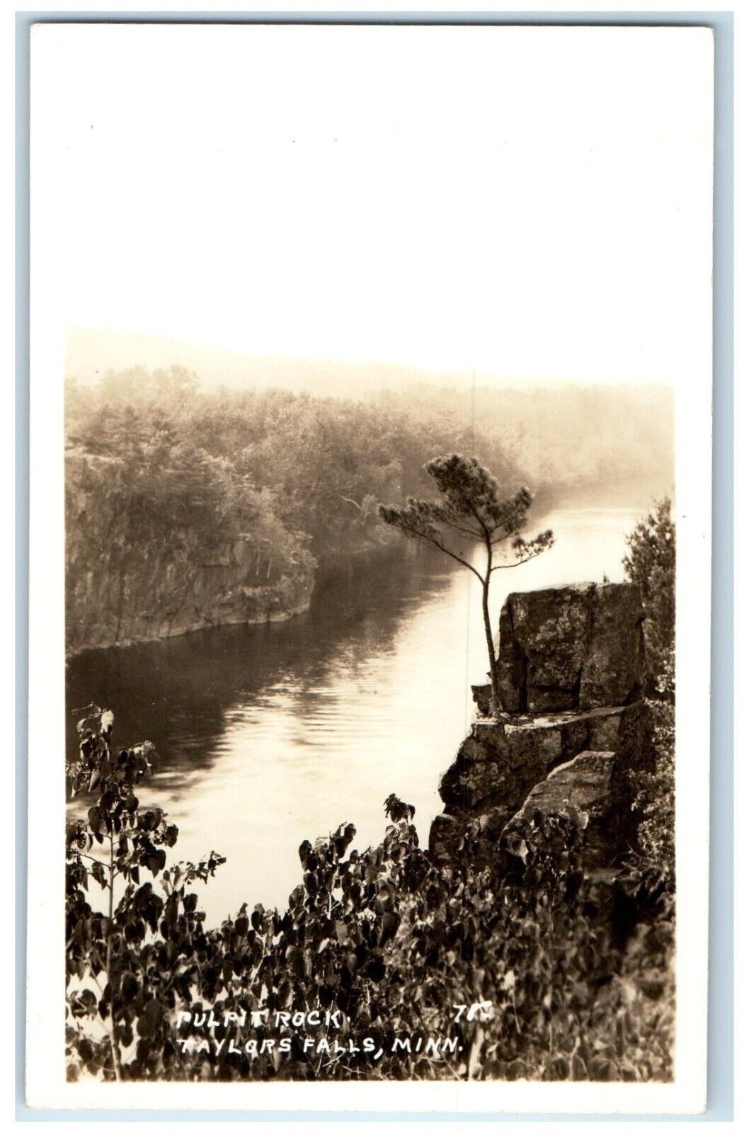 c1960 Pulpit Rock River Lake Taylors Falls Minnesota RPPC Photo Vintage Postcard