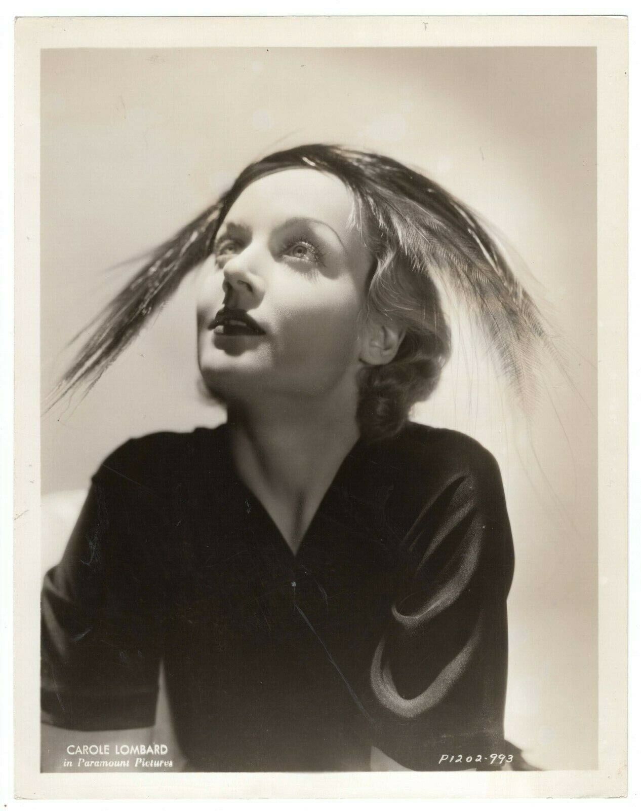 Original Striking 1936 GOWN High Drama Art Deco Glamour Photo Carole Lombard 369