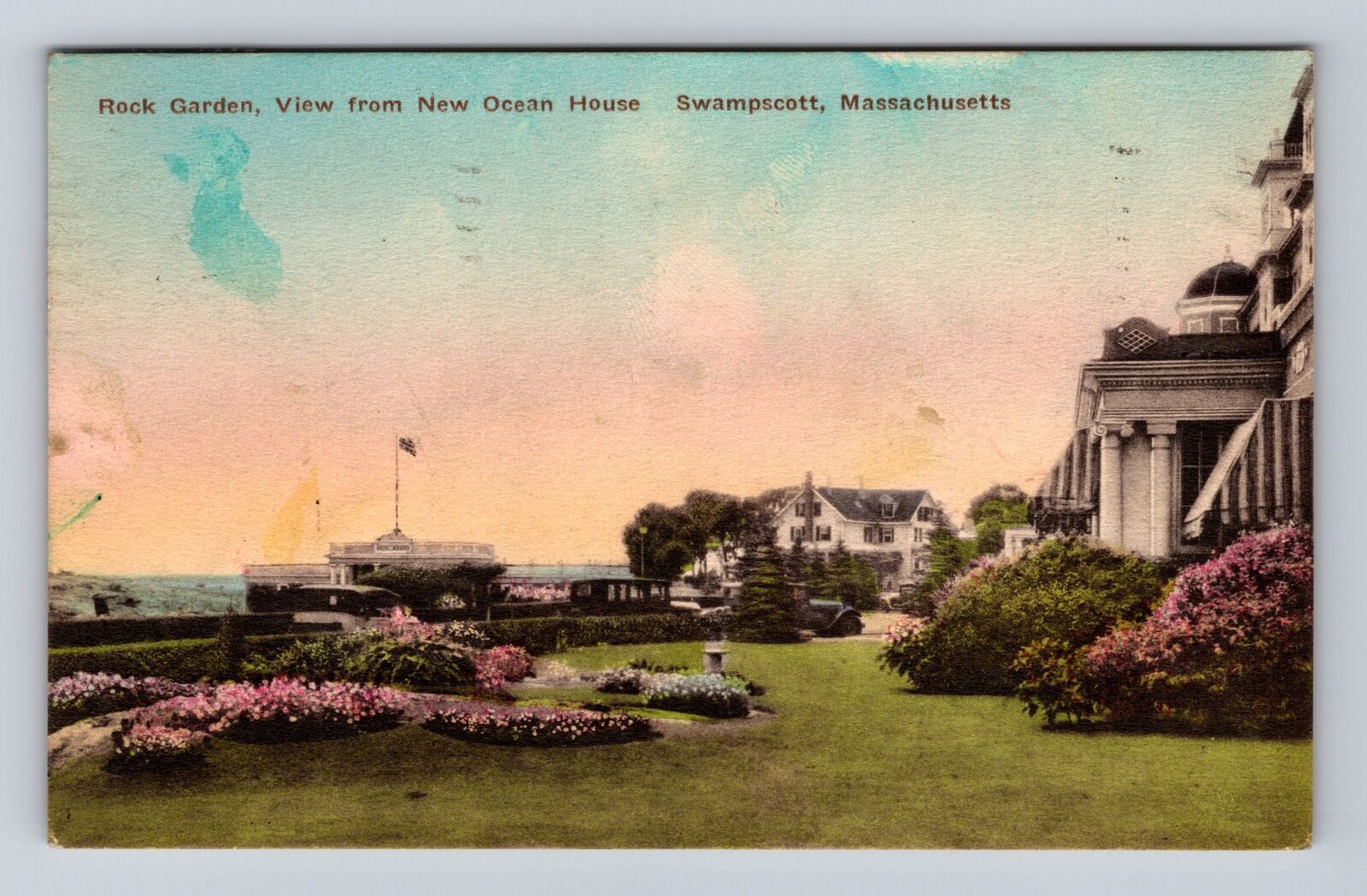 Swampscott MA- Massachusetts, Rock Garden, Antique, Vintage c1934 Postcard