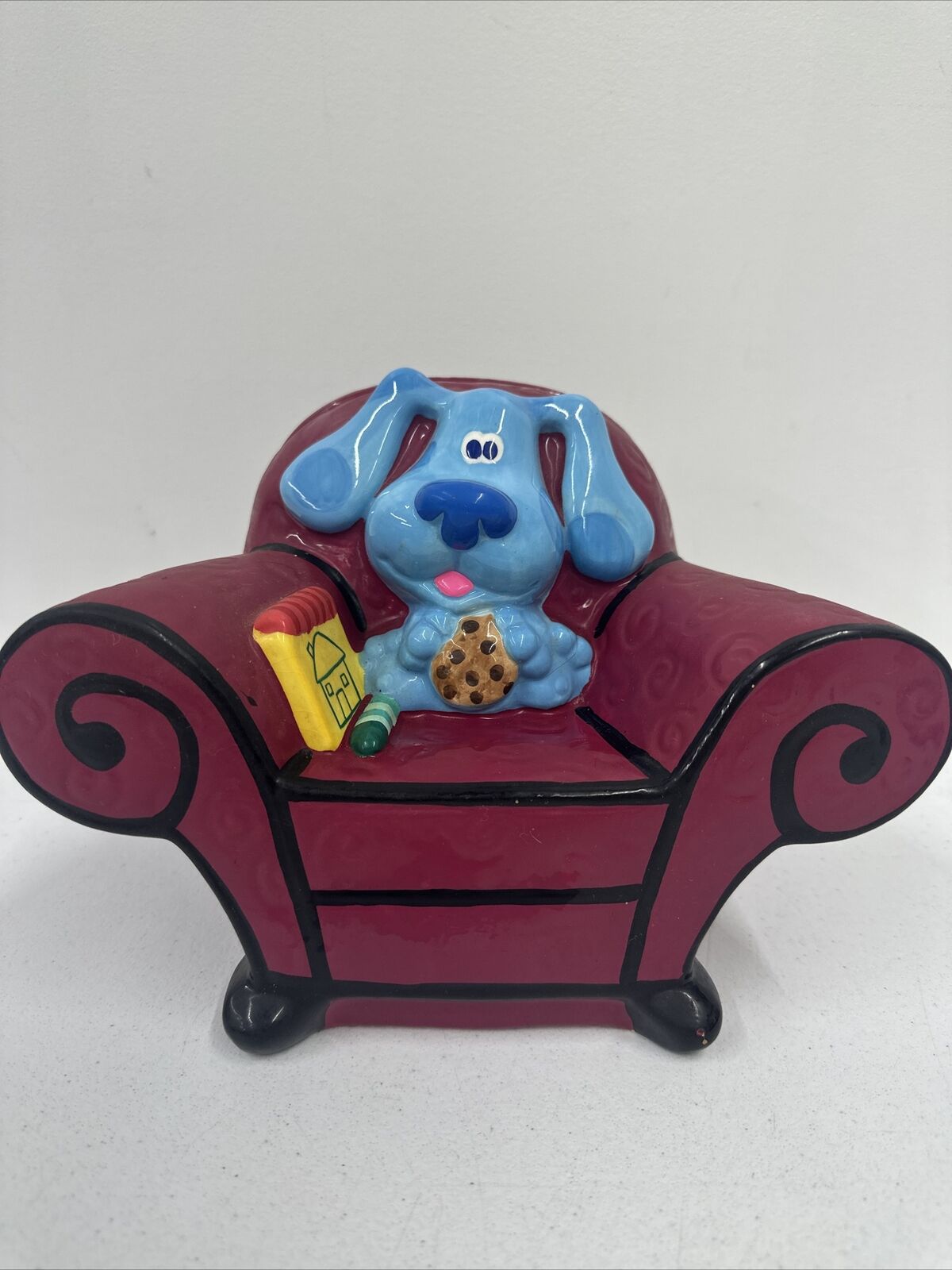 Vintage 2001 Blue\'s Clues Ceramic Thinking Chair Cookie Jar Nick Jr. Nickelodeon