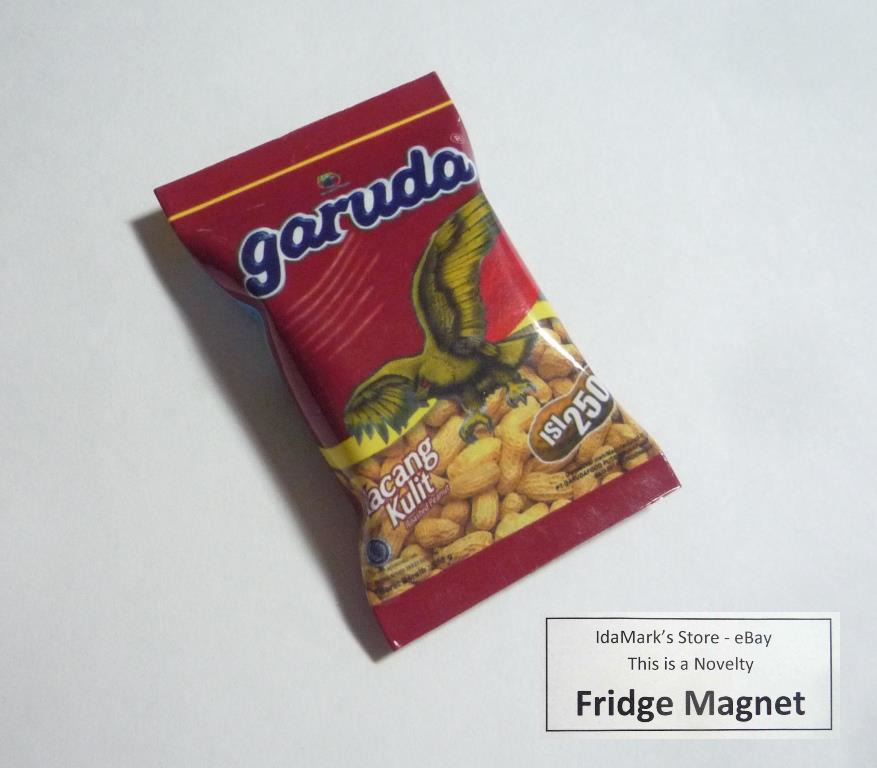 GARUDA Kacang Kulit Pack FRIDGE MAGNET Novelty Indonesia 3D 2.5\