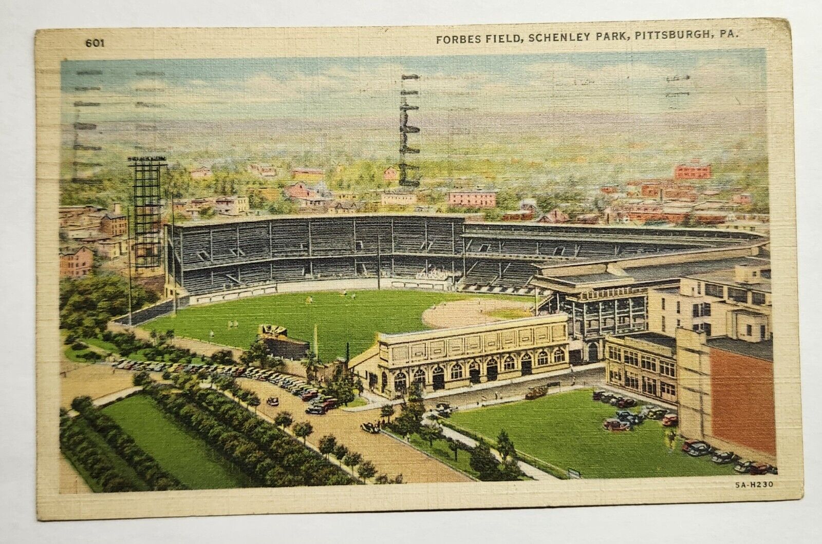 Forbes Field Pittsburgh Pirates View (Schenley Park) Postcard