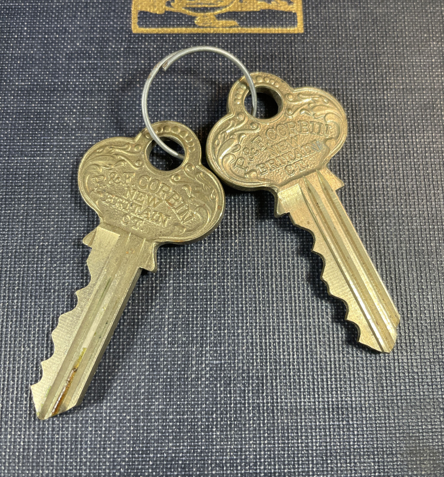 Antique P & F Corbin New Britain CT ~ Lot Of 2 Ornate Cut Keys ~ Beautiful