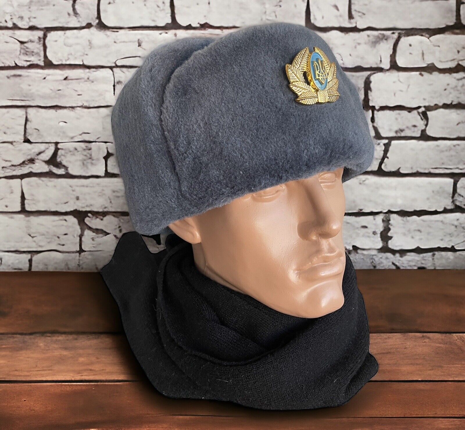 Ukrainian Military Hat Army Faux Fur  Size 56 cm Ushanka Soldier 1996