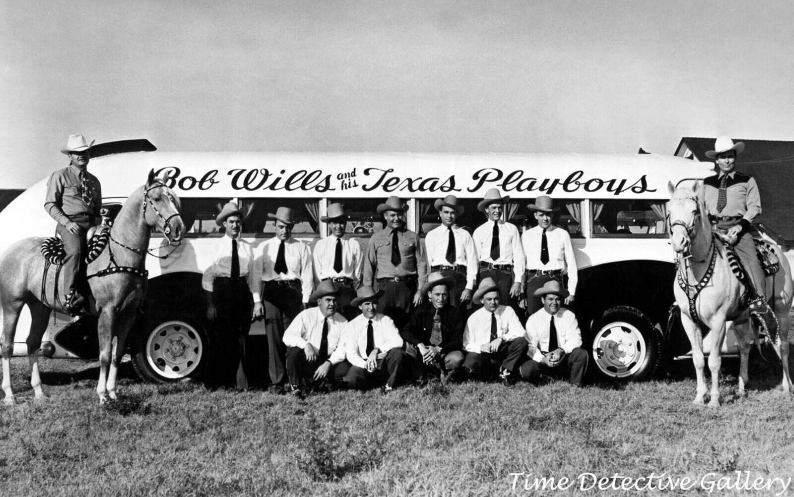 Bob Wills & The Texas Playboys with Tour Bus #2 - Vintage Celebrity Print