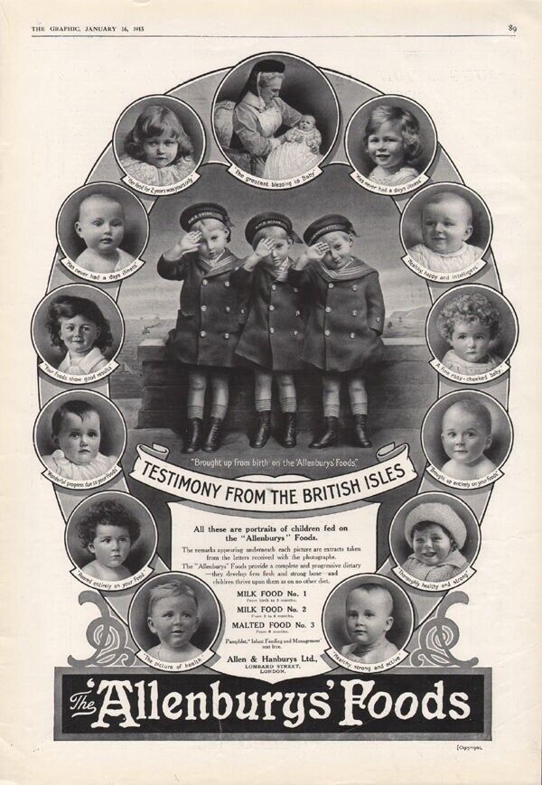 1915 ALLENBURG FOOD MILK MALT BABY CHILD SAILOR MOTHER BRITISH ISLES20366